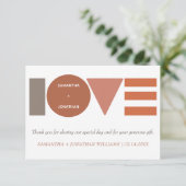 Carte De Remerciements Bauhaus Love Stried Mariage (Debout devant)