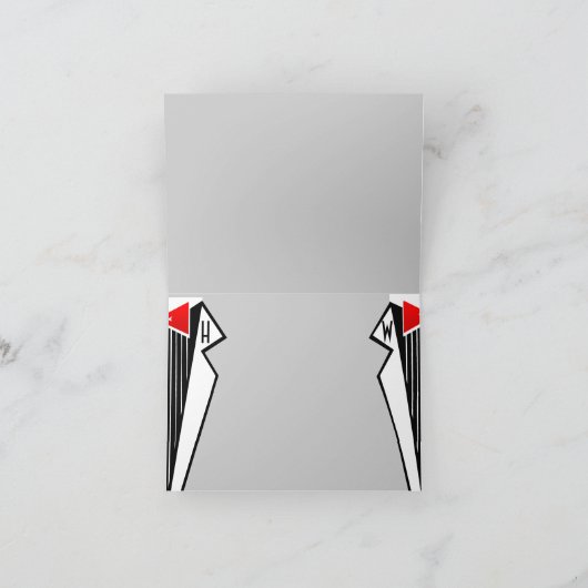 Carte De Remerciements Bauhaus Tuxedo (Merci Des Deux) (Intérieur)