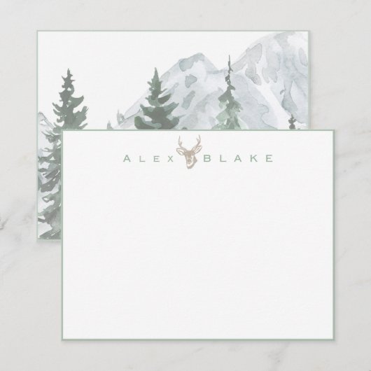 Carte De Remerciements Bayou Buck: Customized Stationery for Men (Devant / Derrière)