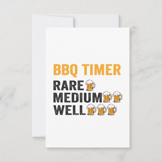 Carte De Remerciements BBQ Timer Bière Boire Funny Grilling Papa Cadeau (Devant)