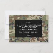 Carte De Remerciements Be My Best Man Card - Camo (Dos)