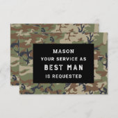 Carte De Remerciements Be My Best Man Card - Camo (Devant / Derrière)