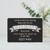 Carte De Remerciements Be My Best Man Card - Drôle Open Bar (Debout devant)