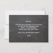 Carte De Remerciements Be My Best Man Card - Rustic Chalkboard (Dos)
