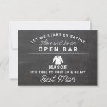 Carte De Remerciements Be My Best Man Card - Rustic Chalkboard<br><div class="desc">Posez la question avec cette carte à plat plein d'humour et de charme. Personnalisez le front avec son nom et le dos avec votre propre message personnel. Modifiez simplement le nom et le message au verso, sélectionnez une quantité de "1" et ajoutez au panier. Créez des cartes personnalisées pour toute...</div>