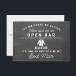 Carte De Remerciements Be My Best Man Card - Rustic Chalkboard<br><div class="desc">Posez la question avec cette carte à plat plein d'humour et de charme. Personnalisez le front avec son nom et le dos avec votre propre message personnel. Modifiez simplement le nom et le message au verso, sélectionnez une quantité de "1" et ajoutez au panier. Créez des cartes personnalisées pour toute...</div>