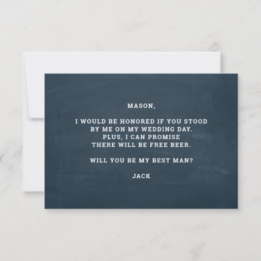 Carte De Remerciements Be My Best Man Card - Rustique (Dos)