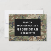 Carte De Remerciements Be My Groomsman Card - Camo (Devant)