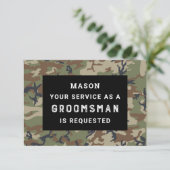 Carte De Remerciements Be My Groomsman Card - Camo (Debout devant)