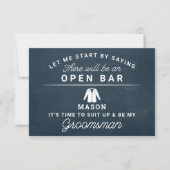 Carte De Remerciements Be My Groomsman Card - Rustique (Devant)