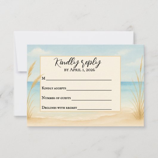 Carte De Remerciements Beach Bliss Traditional RSVP Card (Devant)