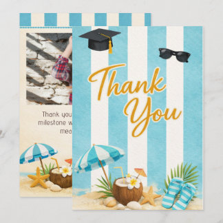 Carte De Remerciements Beach Graduation 2026 Thank You Card