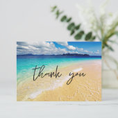 Carte De Remerciements Beach & Ocean Destination Mariage ou fête (Debout devant)