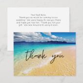 Carte De Remerciements Beach & Ocean Destination Mariage ou fête (Devant / Derrière)