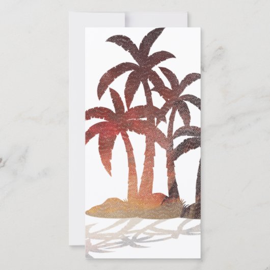Carte De Remerciements Beach Palm Trees (Devant)