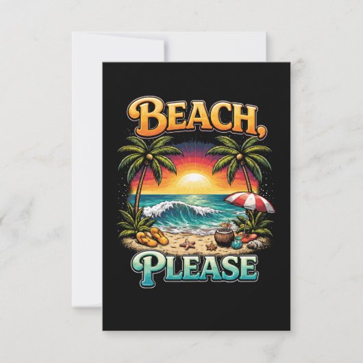Carte De Remerciements Beach, Please (Devant)