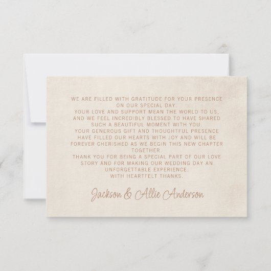 Carte De Remerciements Beach Seashells Sand Seaside Mariage Photo (Dos)