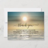 Carte De Remerciements Beach Sunset Funeral Bereavement Thank You Cards  (Devant)