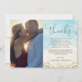 Carte De Remerciements Beach Tropical Destination Wedding Photo Picture (Devant)