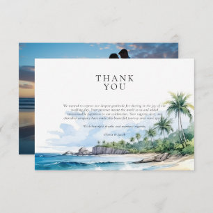 Carte De Remerciements Beach Tropical Summer Mariage
