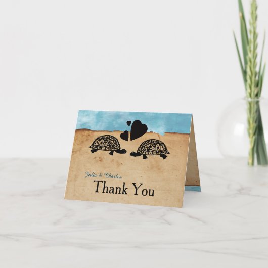 Carte De Remerciements Beach Turtle Whimsical (Devant)