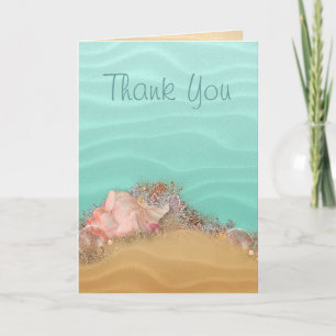 Carte De Remerciements Beach Wedding Sandy Shore