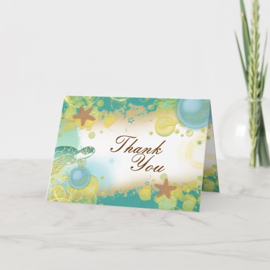 Carte De Remerciements Beach wedding theme ~ thank you (Devant)