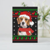 Carte De Remerciements Beagle Chien laide Sweater Noël Chiot Amoureux des (Debout devant)
