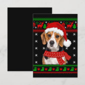 Carte De Remerciements Beagle Chien laide Sweater Noël Chiot Amoureux des (Devant / Derrière)