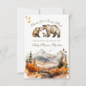 Carte De Remerciements Bear Adventure Fall Mountain Neutral Baby shower (Devant)