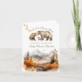 Carte De Remerciements Bear Adventure Fall Mountain Neutral Baby shower (Devant)