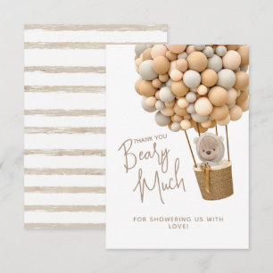Carte De Remerciements Bear Balloons Moderne Baby shower neutre genre