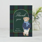 Carte De Remerciements Bearly wait classique plaid baby shower (Debout devant)