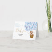 Carte De Remerciements Bearly Wait Teddy Bear Blue Boy Baby shower (Devant)