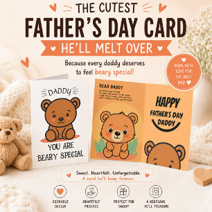 Carte De Remerciements Beary Special Papa, Teddy Bear Fête des pères