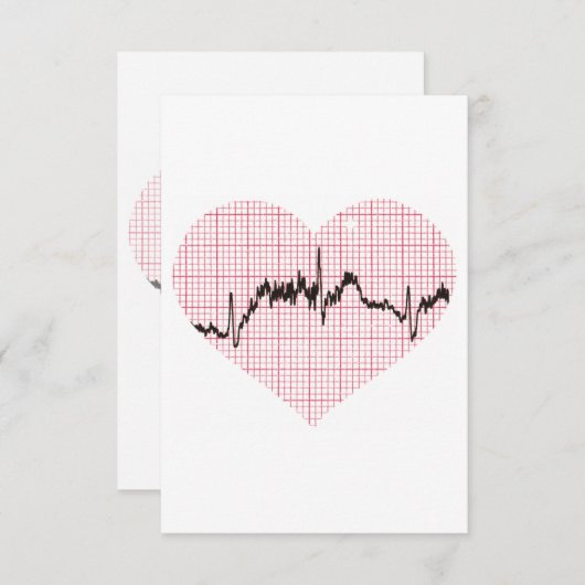 Carte De Remerciements Beat du coeur VII (Devant / Derrière)