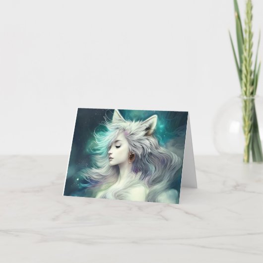 Carte De Remerciements Beau animal fantastique Wolf (Devant)