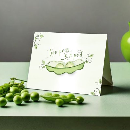 Carte De Remerciements Beau Baby shower Twins Peapod