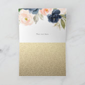 Carte De Remerciements Beau Blush & Navy Floral Spring Wedding (Intérieur)