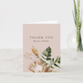 Carte De Remerciements Beau Boho Botanical Floral Mariage (Devant)