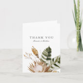 Carte De Remerciements Beau Boho Botanical Floral Mariage Blanc (Devant)