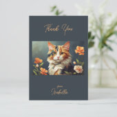 Carte De Remerciements Beau Calico Cat (Debout devant)