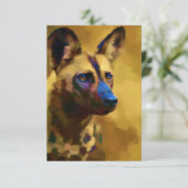 Carte De Remerciements Beau chien sauvage africain (Debout devant)