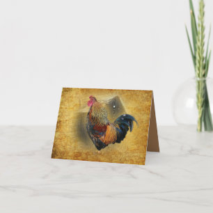 Carte De Remerciements Beau Coq et Poulailler de Grange Rustique
