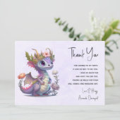 Carte De Remerciements Beau Dragon avec Couronne élégante (Debout devant)