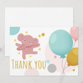 Carte De Remerciements Beau éléphant (Devant / Derrière)