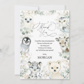 Carte De Remerciements Beau hiver Animaux arctiques Verdure Anniversaire (Devant)