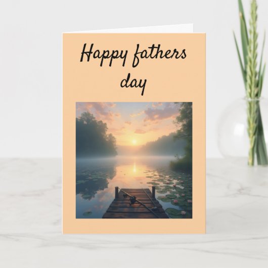 Carte De Remerciements Beau lac et quai au lever du soleil (Devant)