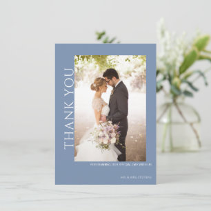 Carte De Remerciements Beau Mariage bleu