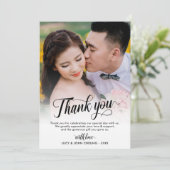 Carte De Remerciements Beau mariage de photo de manuscrit (Debout devant)